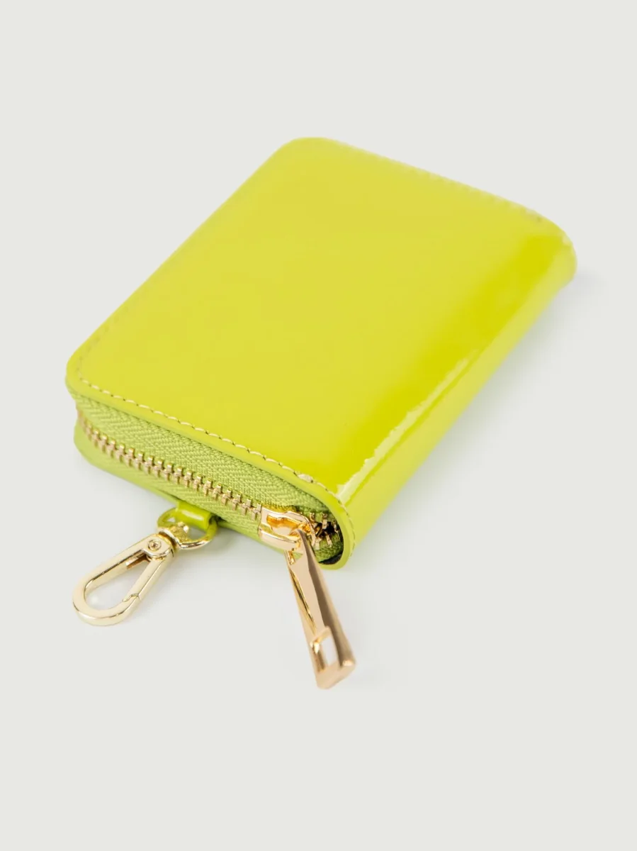 PORTAFOGLIO ALTER EGO PISTACCHIO IN PELLE VERNICE - immagine 3