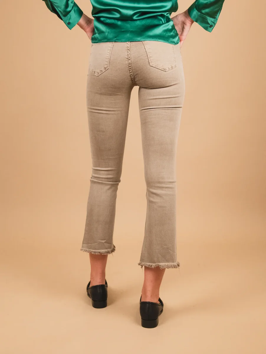 Pantalone 5 tasche sfrangiato grigio - immagine 4