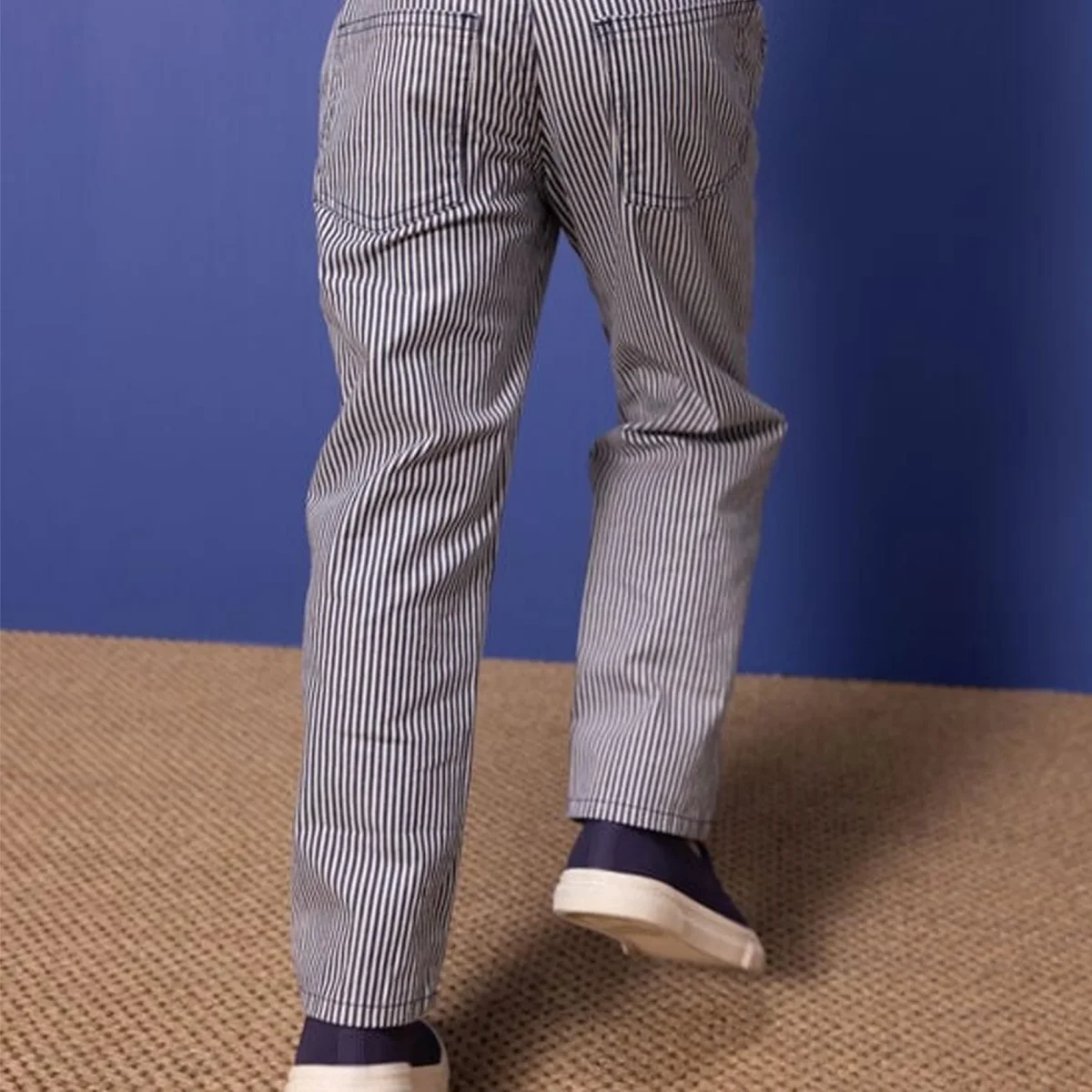 Pantalone bambino in tela di cotone a righe - immagine 4