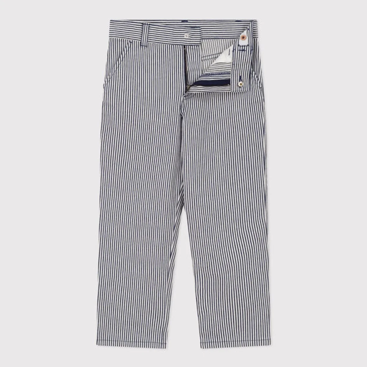 Pantalone bambino in tela di cotone a righe - immagine 3