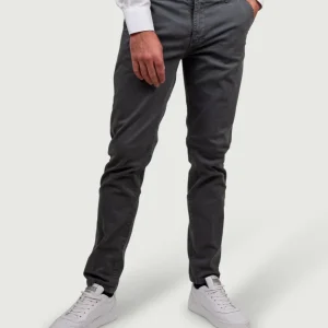 Pantalone chinos in cotone elasticizzato grigio