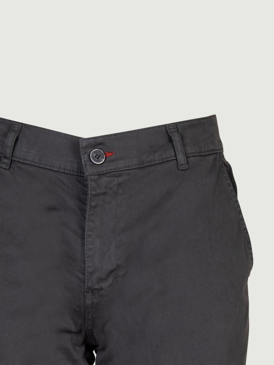 Pantalone chinos in cotone elasticizzato grigio - immagine 4