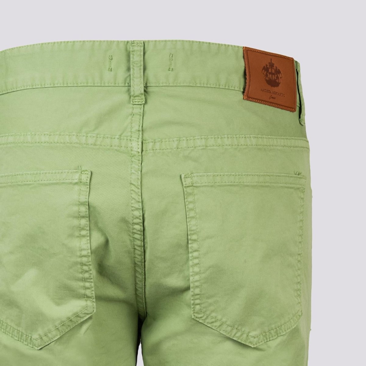 Pantalone cinque tasche in cotone verde pistacchio - immagine 8
