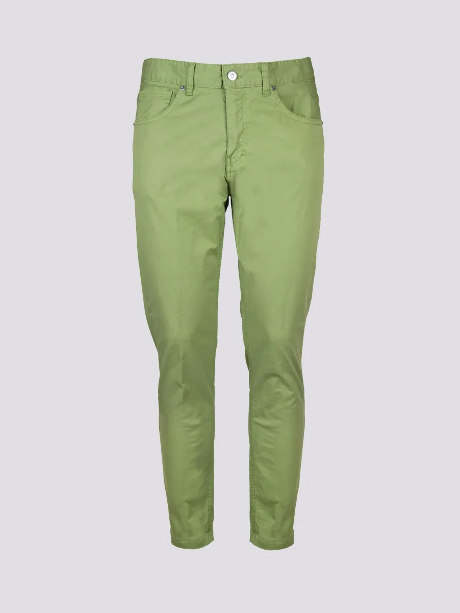 Pantalone cinque tasche in cotone verde pistacchio - immagine 5