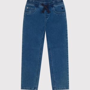 Pantalone regular blu in denim bambino