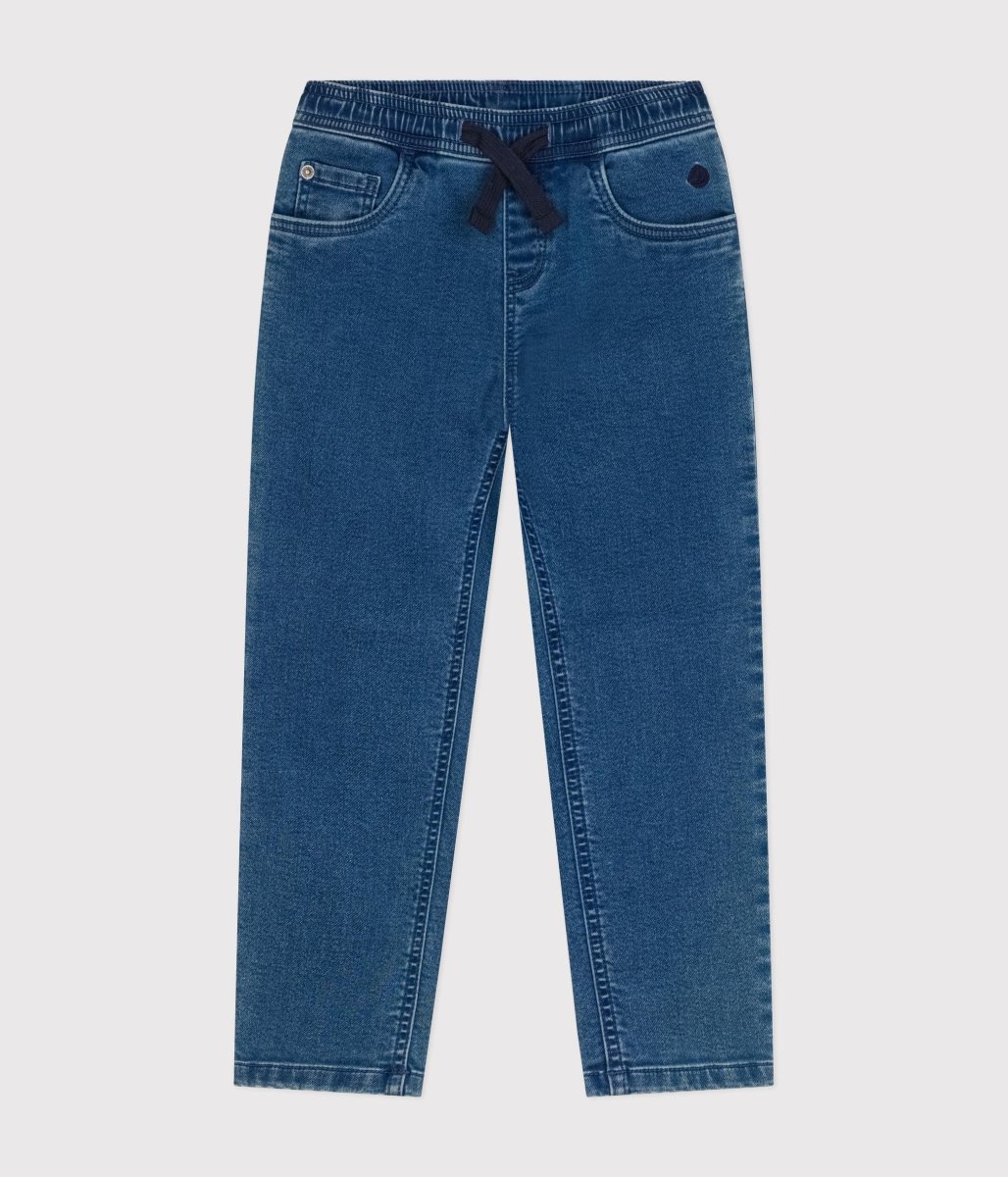 Pantalone regular blu in denim bambino