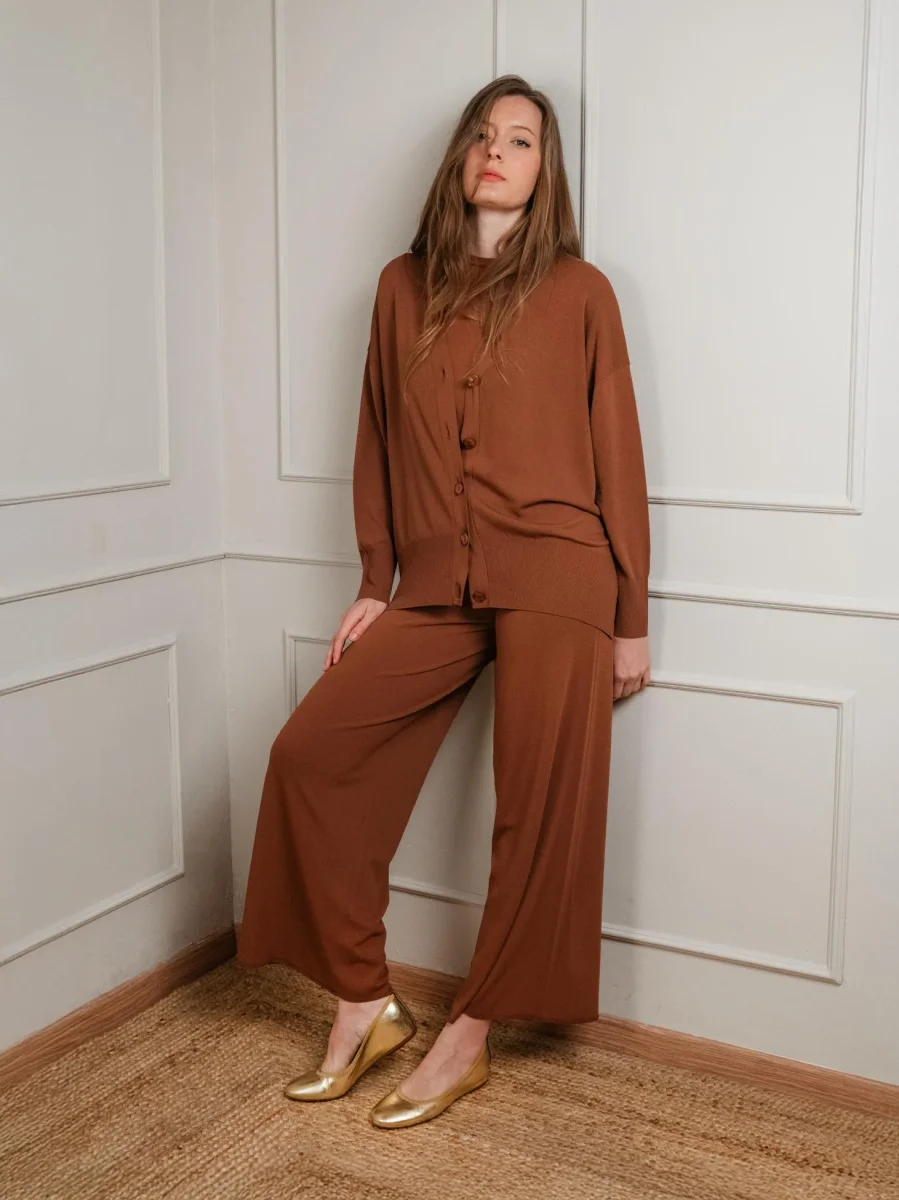 Pantaloni a palazzo mattone - immagine 6