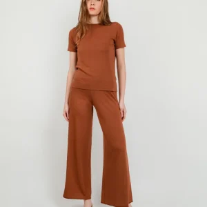 Pantaloni a palazzo mattone