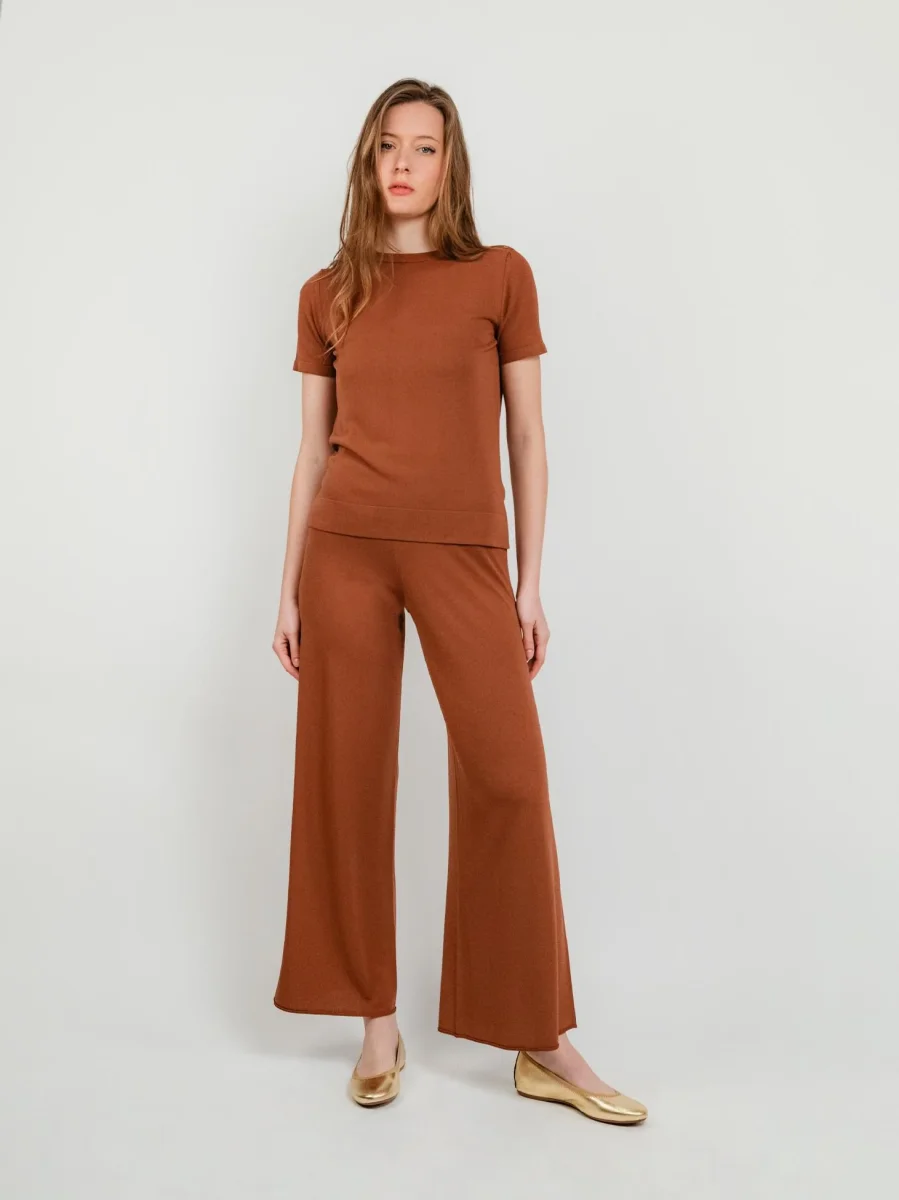 Pantaloni a palazzo mattone