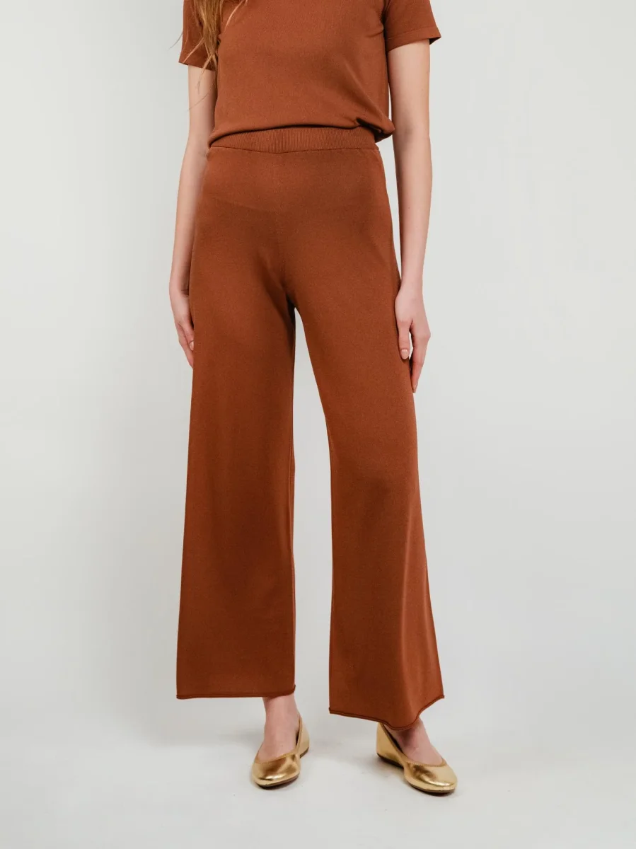 Pantaloni a palazzo mattone - immagine 3