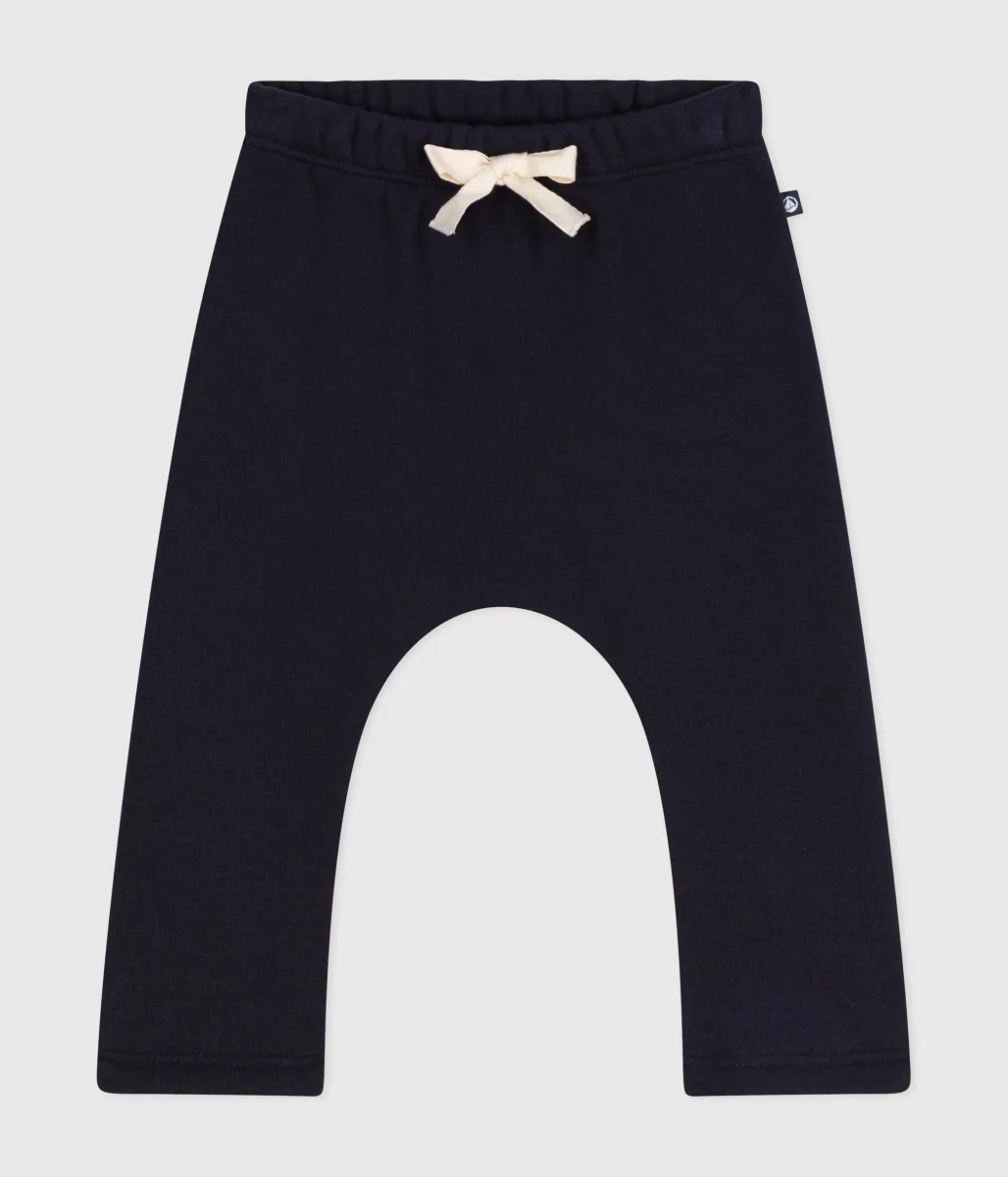 Pantaloni blu scuro in tessuto felpato