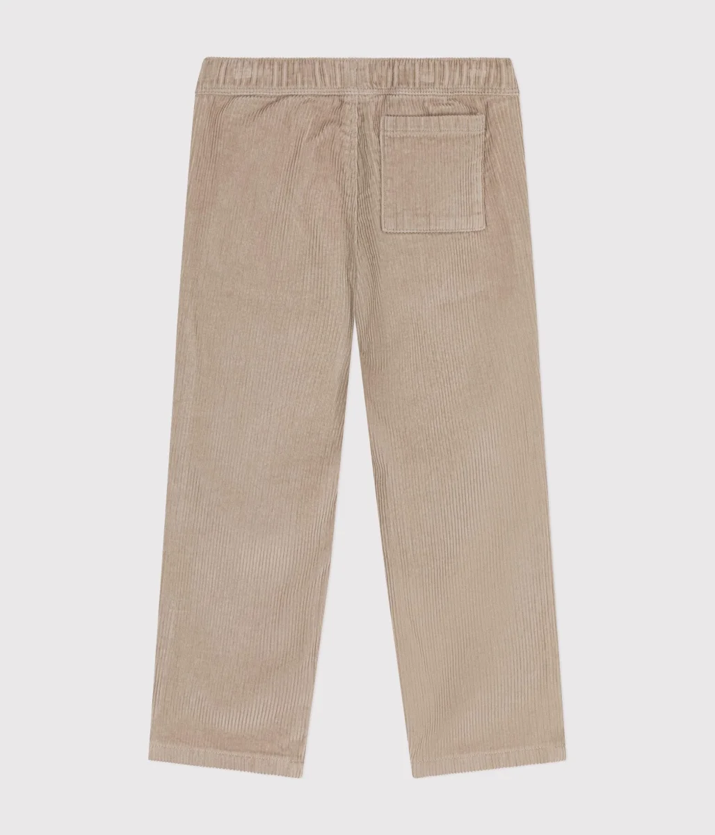 Pantaloni dritti in velluto beige - immagine 3