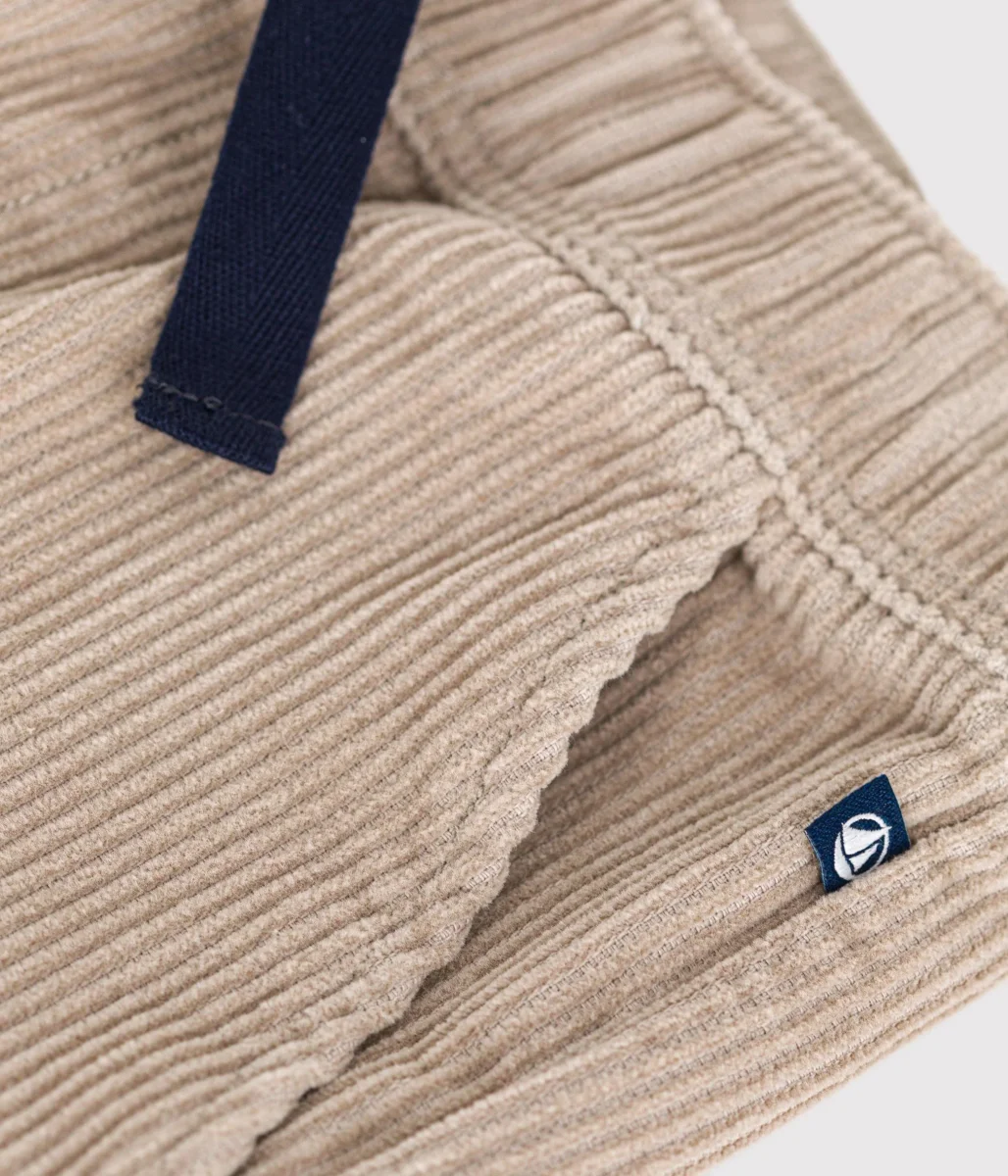 Pantaloni dritti in velluto beige - immagine 4