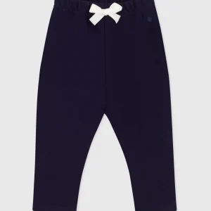 Pantaloni in cotone tinta unita neonato