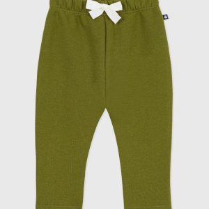 Pantaloni in cotone tinta unita neonato