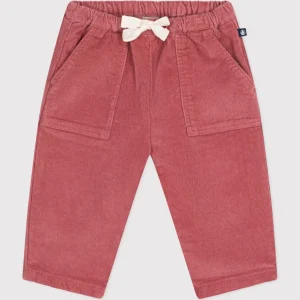 Pantaloni in velluto rosa