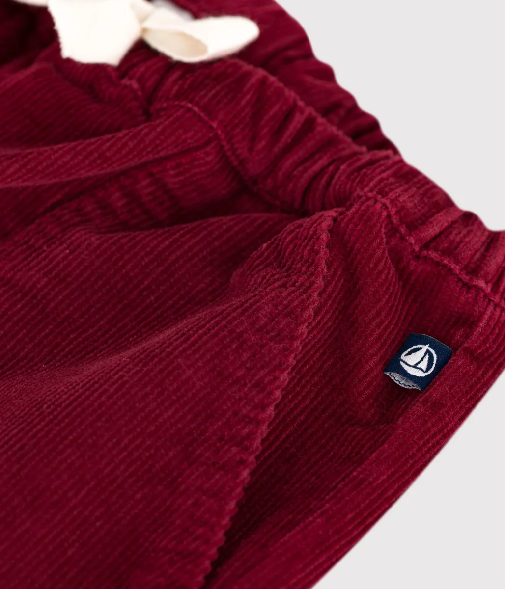 Pantaloni in velluto tinta unita neonato - immagine 4