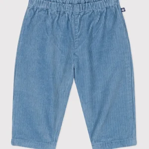 Pantaloni in velluto tinta unita neonato