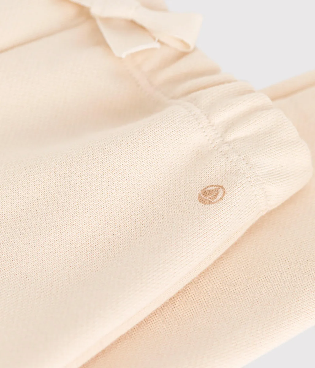 Pantaloni tinta unita panna con fiocco in tessuto felpato - immagine 4