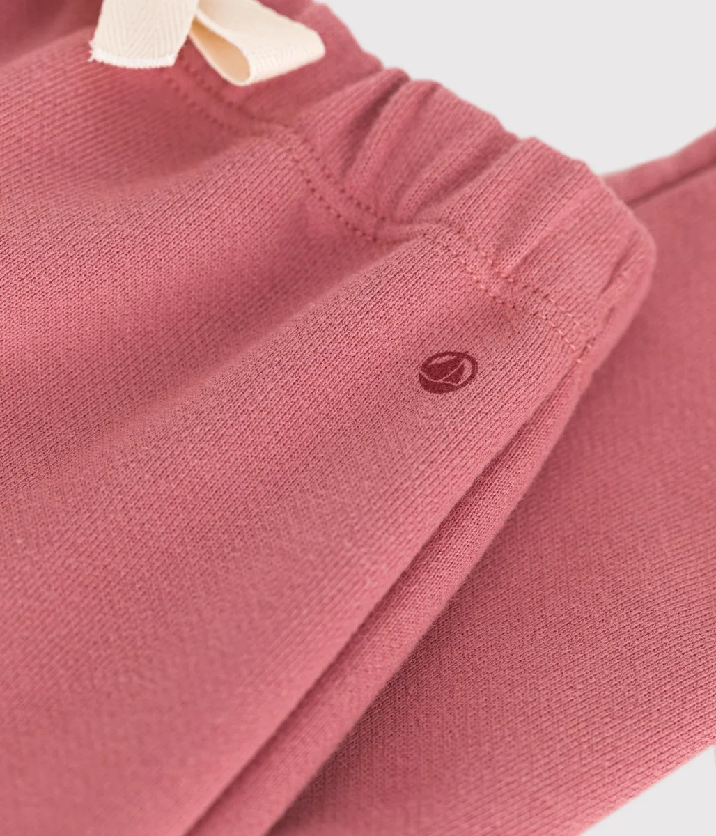 Pantaloni tinta unita rosa in tessuto felpato - immagine 4