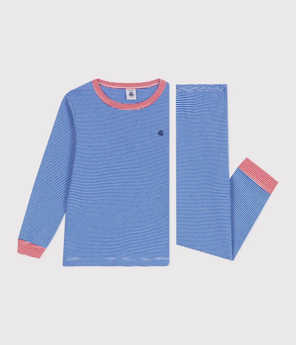 Pigiama a maniche lunghe in cotone a righe bambino - immagine 3