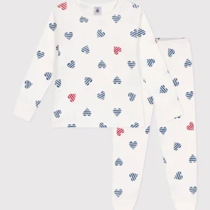Pigiama a maniche lunghe in cotone con cuori stampati bambino