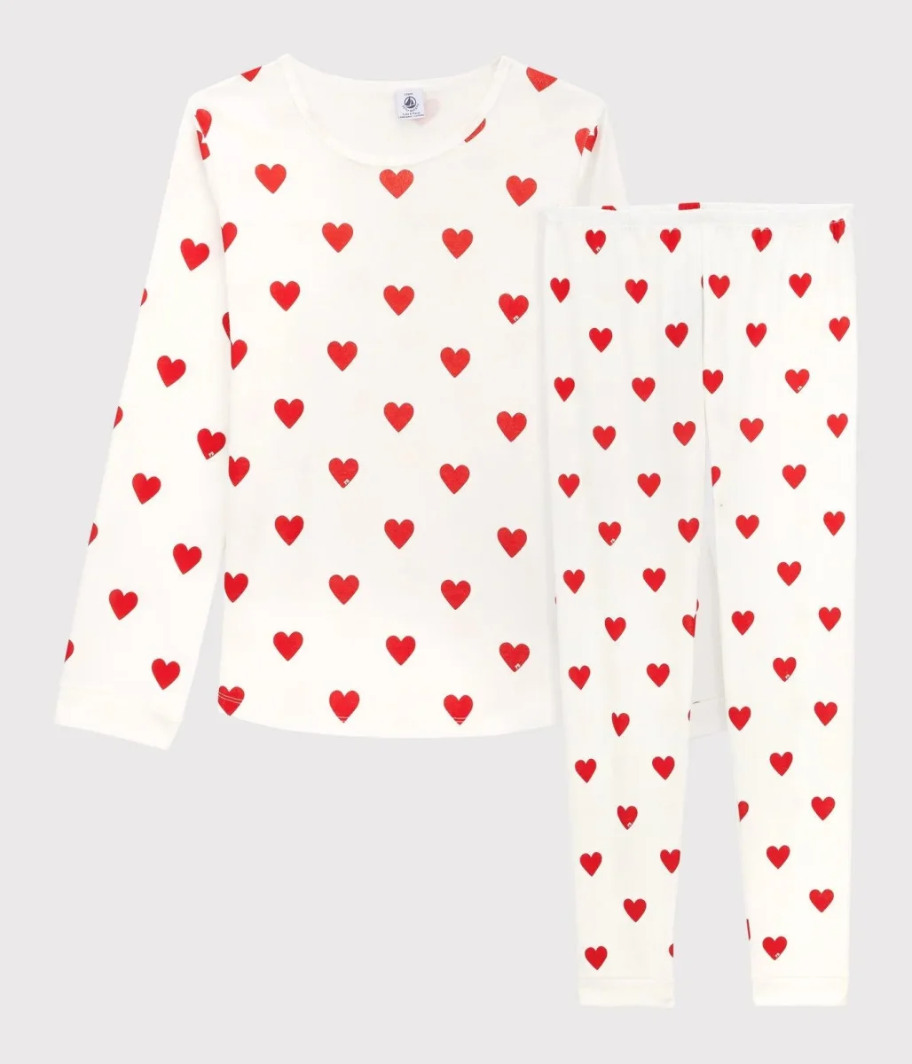 Pigiama bambina fantasia cuori a costine - immagine 4