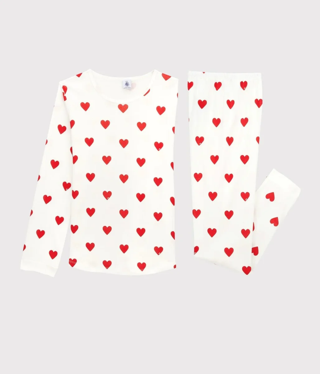 Pigiama bambina fantasia cuori a costine - immagine 5