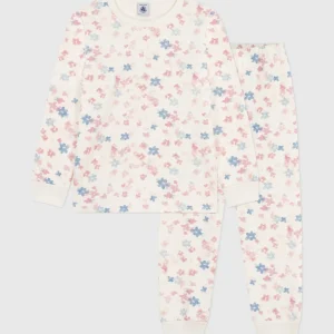 Pigiama bambino in tessuto felpato con stampa a fiori