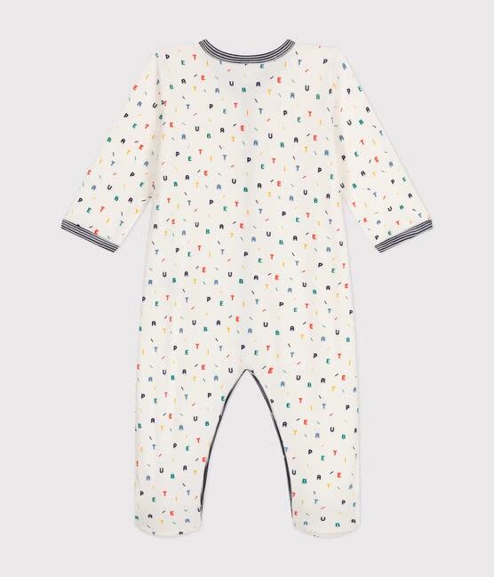 Pigiama bianco con stampa multicolor in velluto - immagine 3