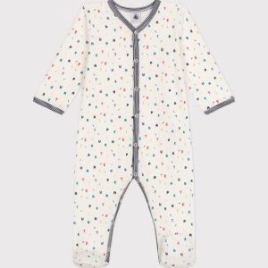 Pigiama bianco con stampa multicolor in velluto