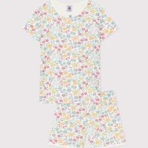 Pigiama corto a fiori in cotone