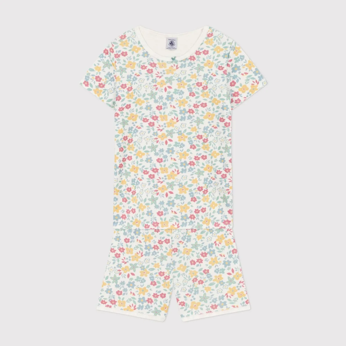 Pigiama corto a fiori in cotone - immagine 3