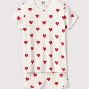 Pigiama corto bambina in cotone motivo cuore