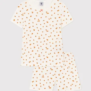 Pigiama corto bambina in cotone motivo orangettes