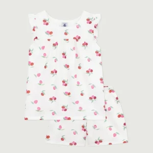 Pigiama corto in cotone con stampa di frutti bambino