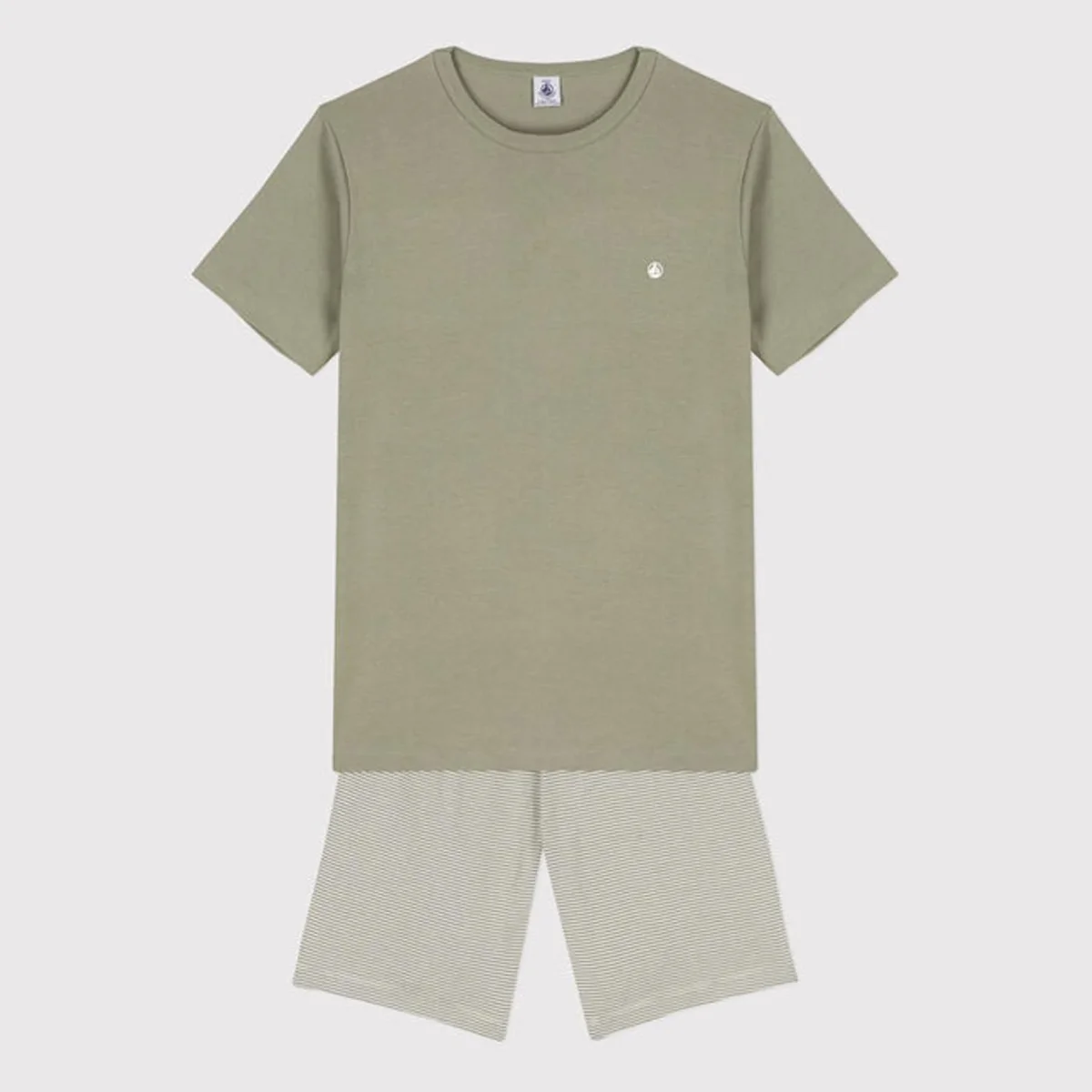 Pigiama corto in cotone millerighe - immagine 3