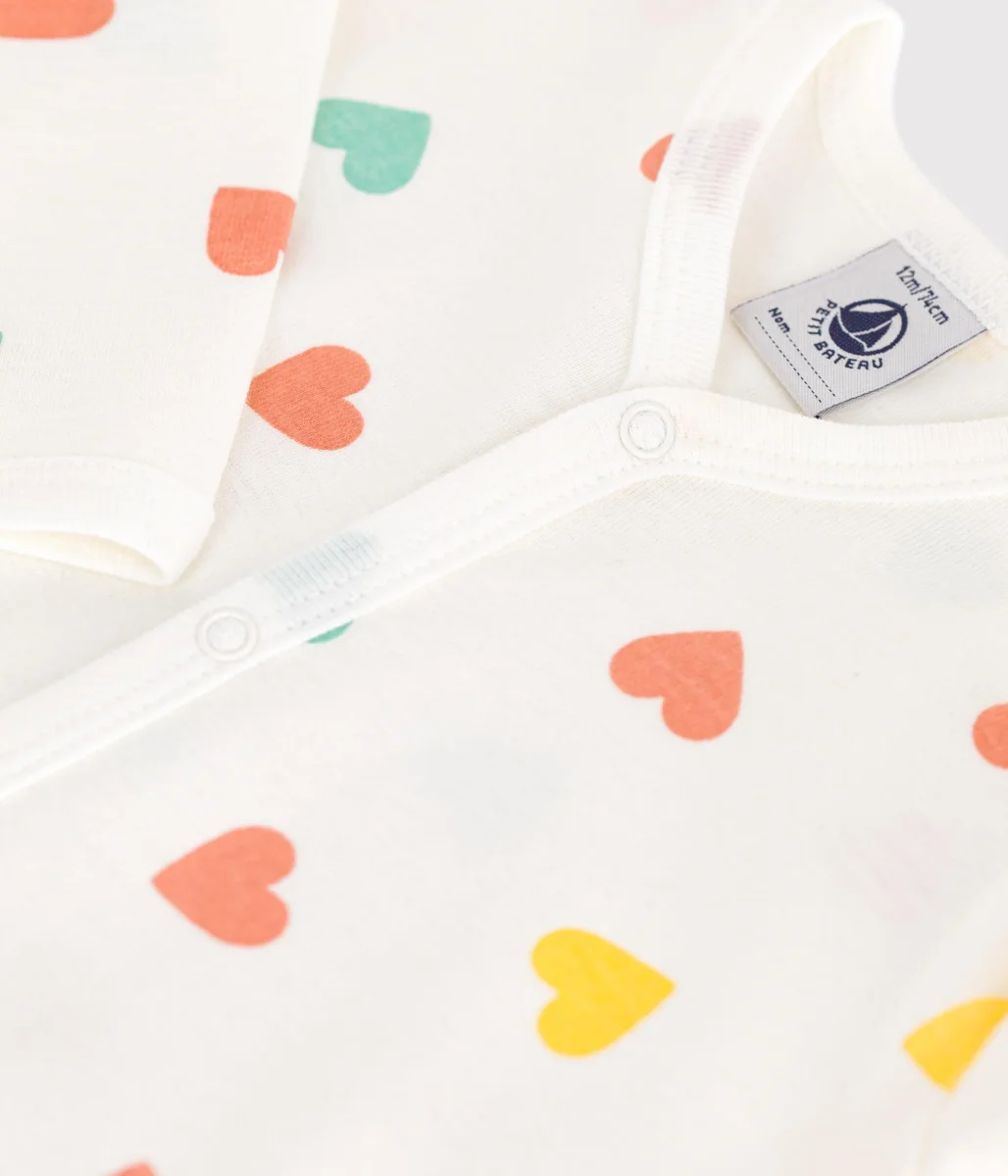 Pigiama in cotone a cuori bebè - immagine 4