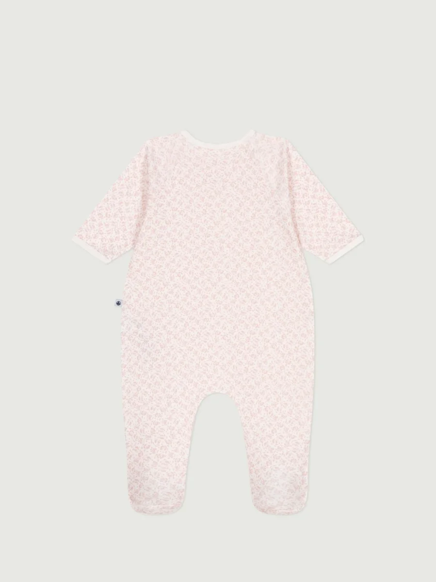 Pigiama in cotone a fiori neonato - immagine 3