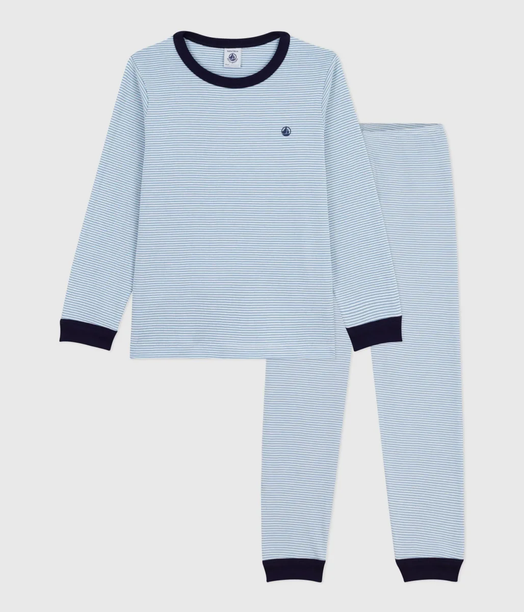 Pigiama in cotone a righe bambino