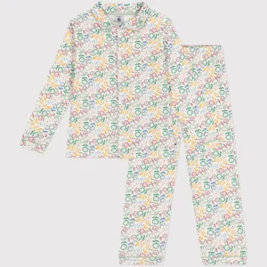 Pigiama in cotone con stampa a fiori