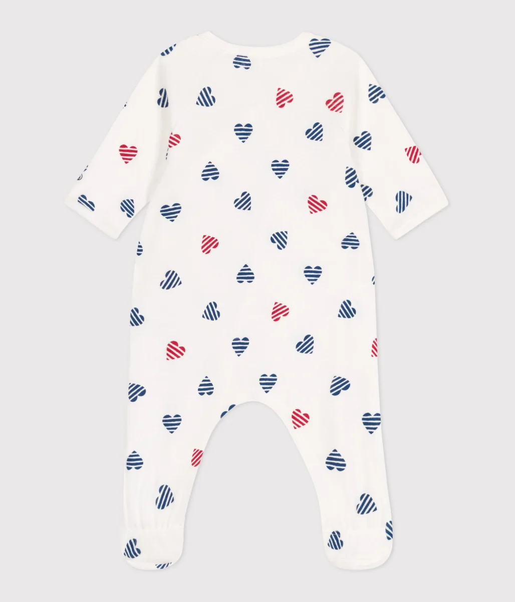 Pigiama in cotone con stanpa a cuore a righe neonato - immagine 3