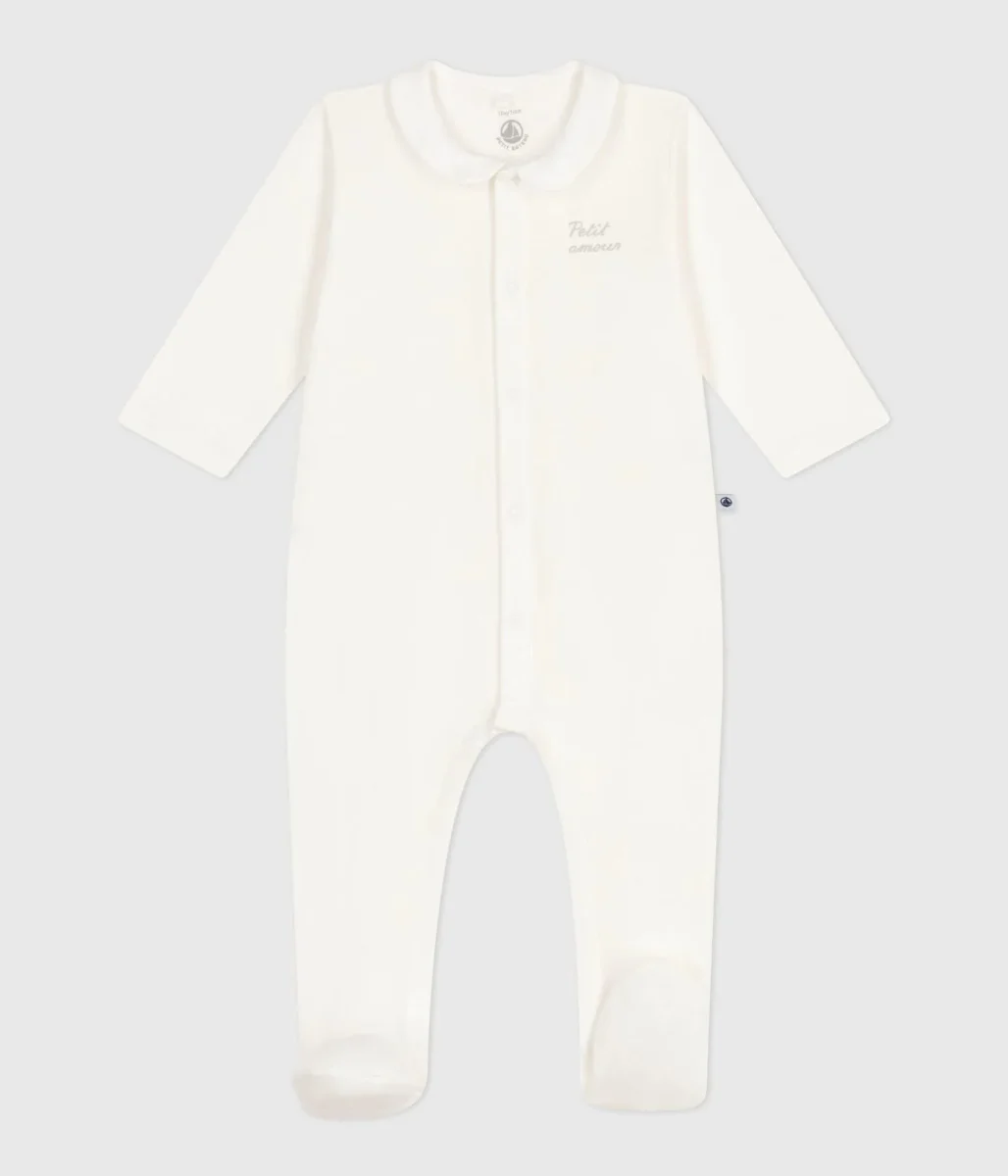 Pigiama in tubique tinta unita con colletto bebè