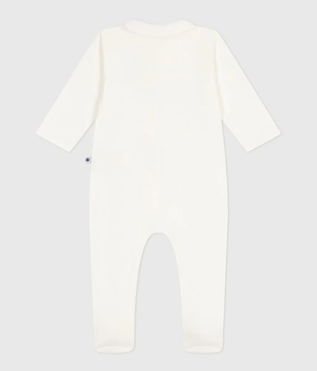 Pigiama in tubique tinta unita con colletto bebè - immagine 3