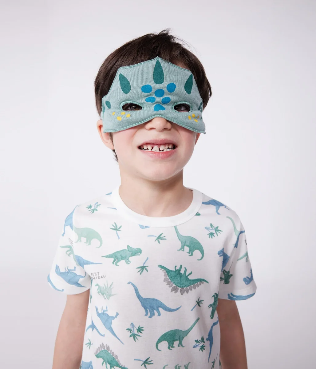 Pigiama travestimento corto bambino in cotone con dinosauri stampati - immagine 7