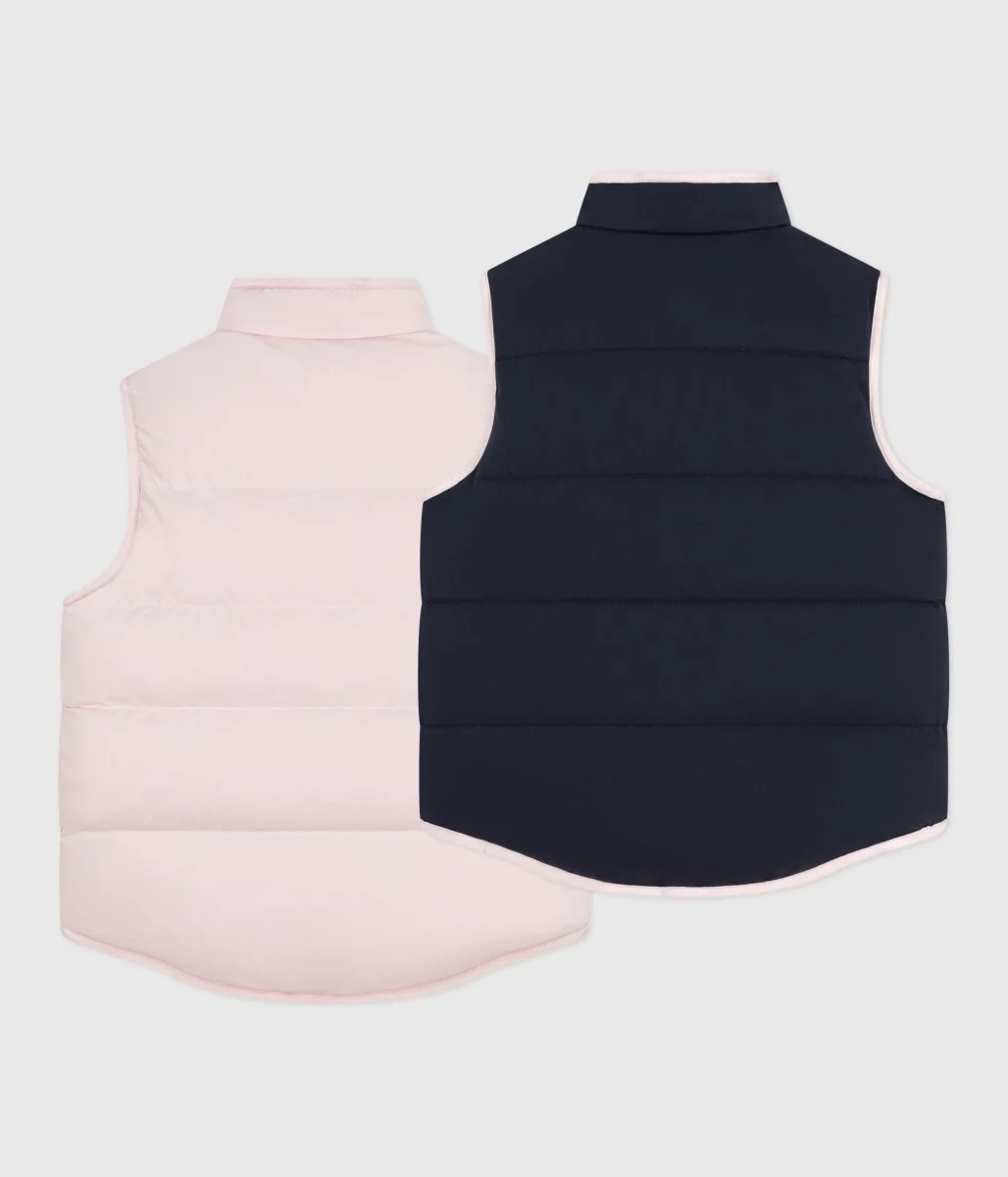 Piumino bambino senza maniche bicolore double face - immagine 3