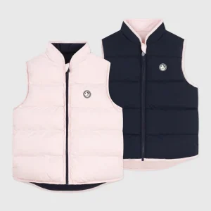 Piumino bambino senza maniche bicolore double face