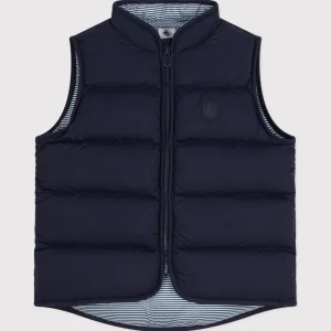 Piumino blu senza maniche trapuntato bambino