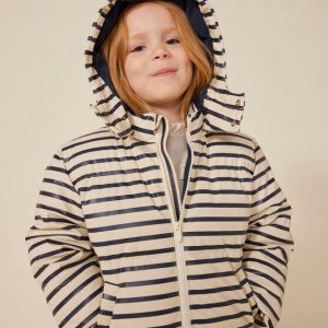 Piumino unisex a righe bianco e blu