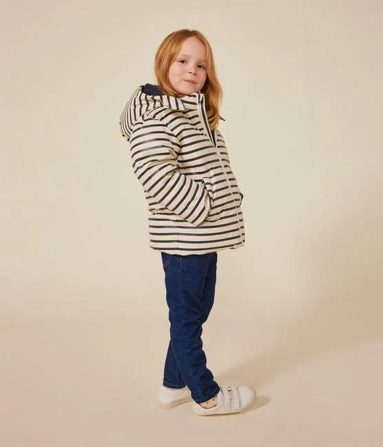 Piumino unisex a righe bianco e blu - immagine 3